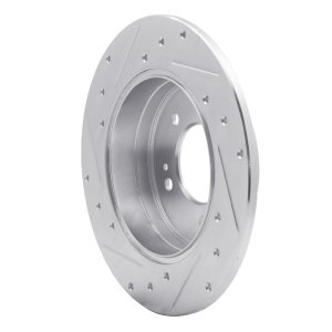 Hyundai Tucson Brake Rotor (1) - Rear Right - R1 Concepts - Drilled & Slotted - Silver - `05-`20
